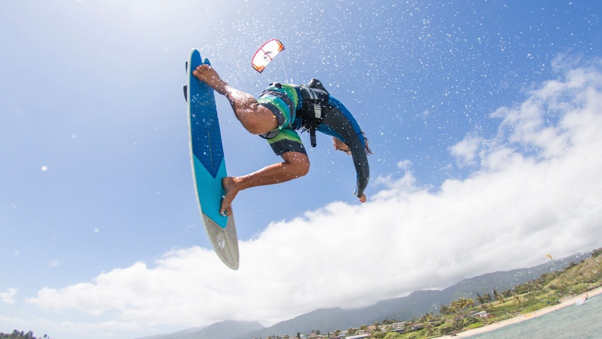 directional kitesurf board surfboard close up