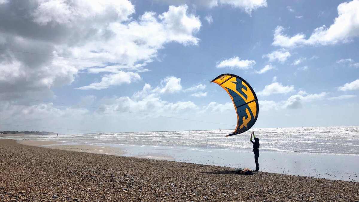 kitesurfer at kitesurf school