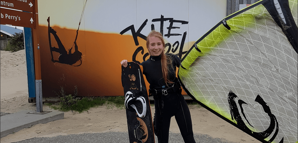 woman wearing kitesurfing wetsuit