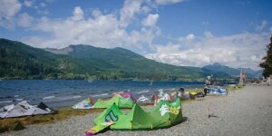 Kitesurfing in Nitinat Lake