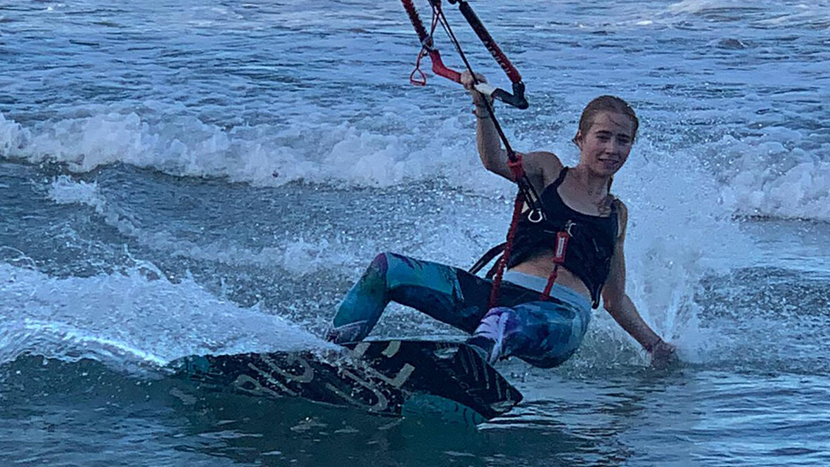 woman kiteboarding